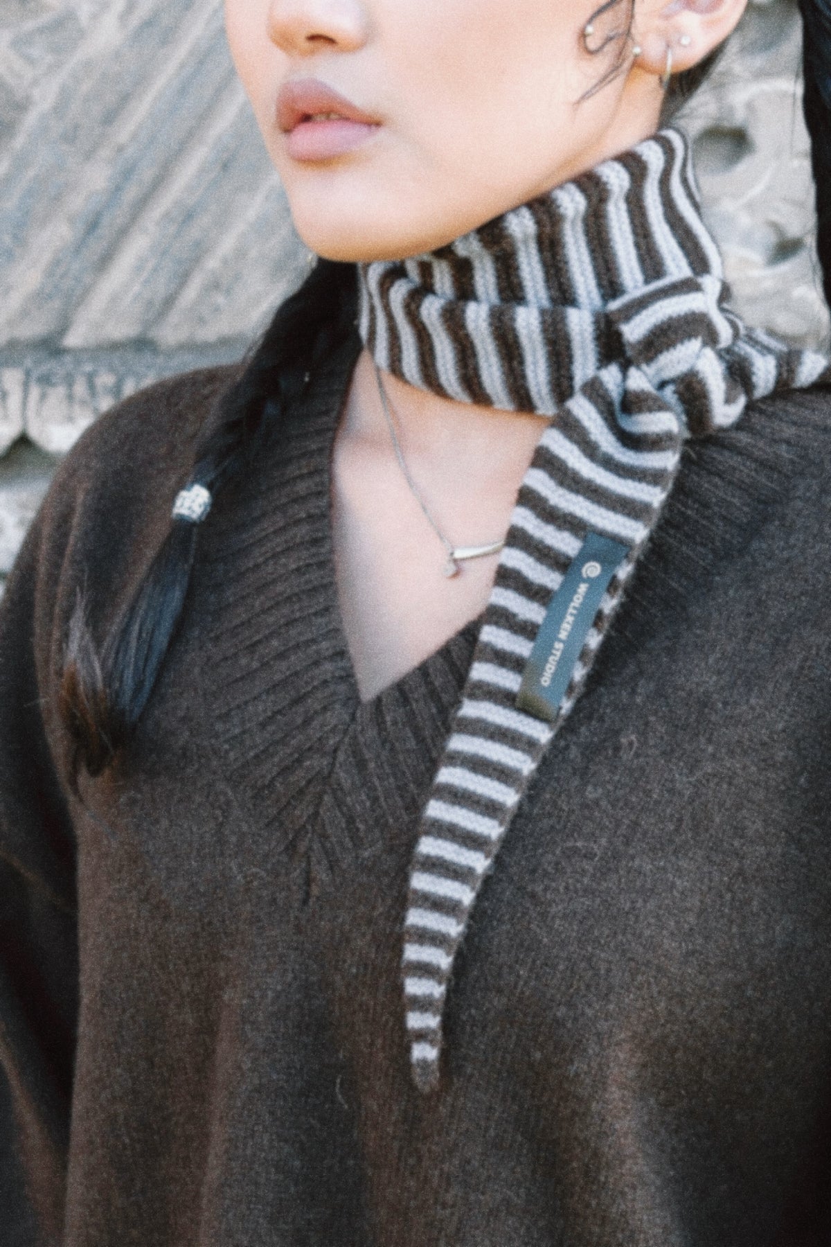 Triangular scarf – 50% yak wool, 50% sheep's wool