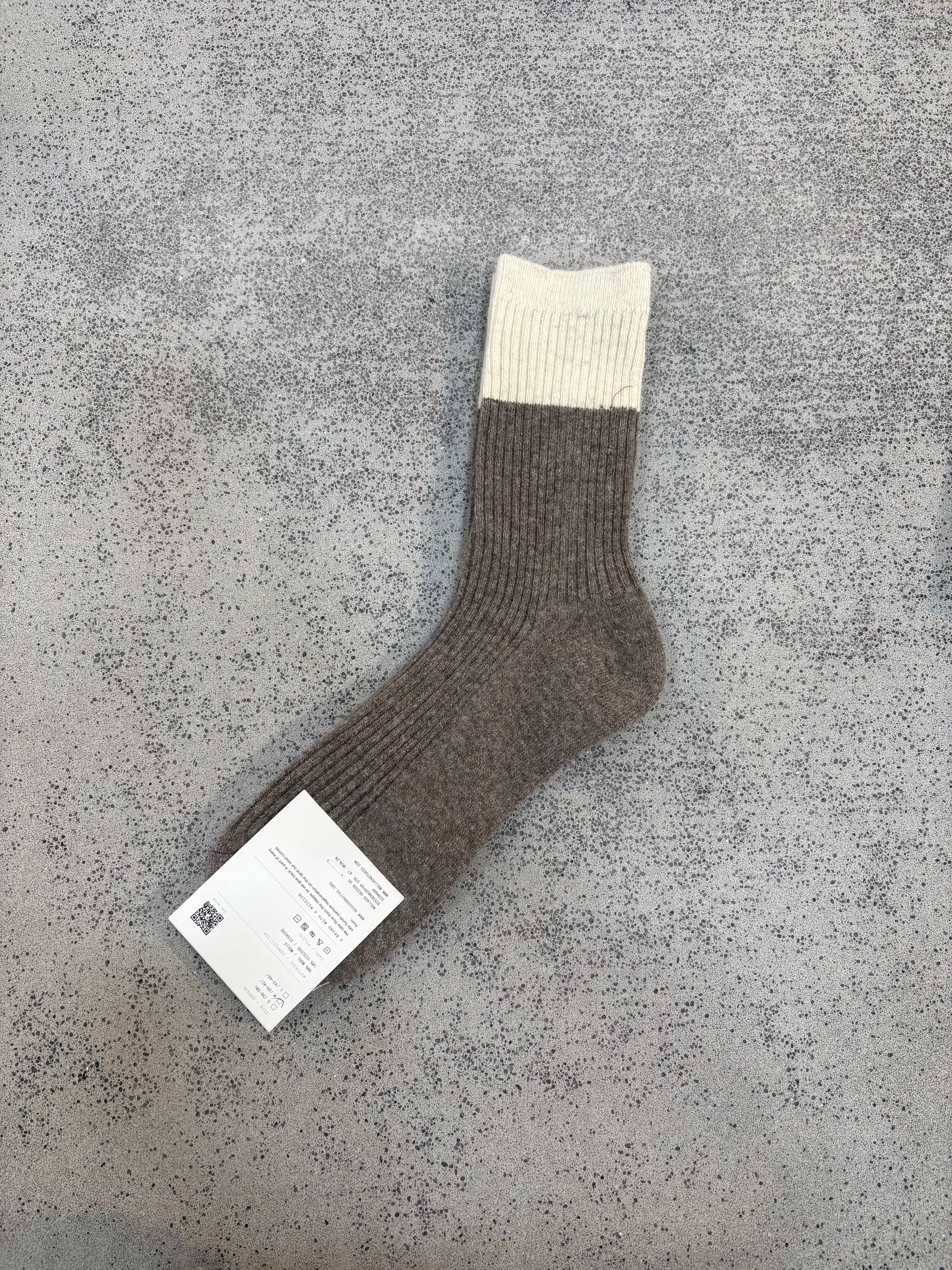 Wollsocken Braun/Grau