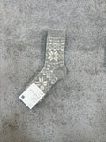 Wool socks with snowflake pattern